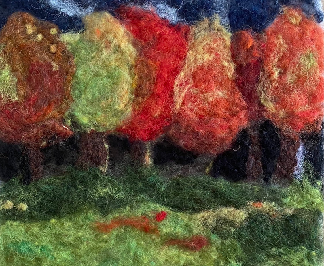 Painting with Wool Needle Felting Kit - Fall Foliage